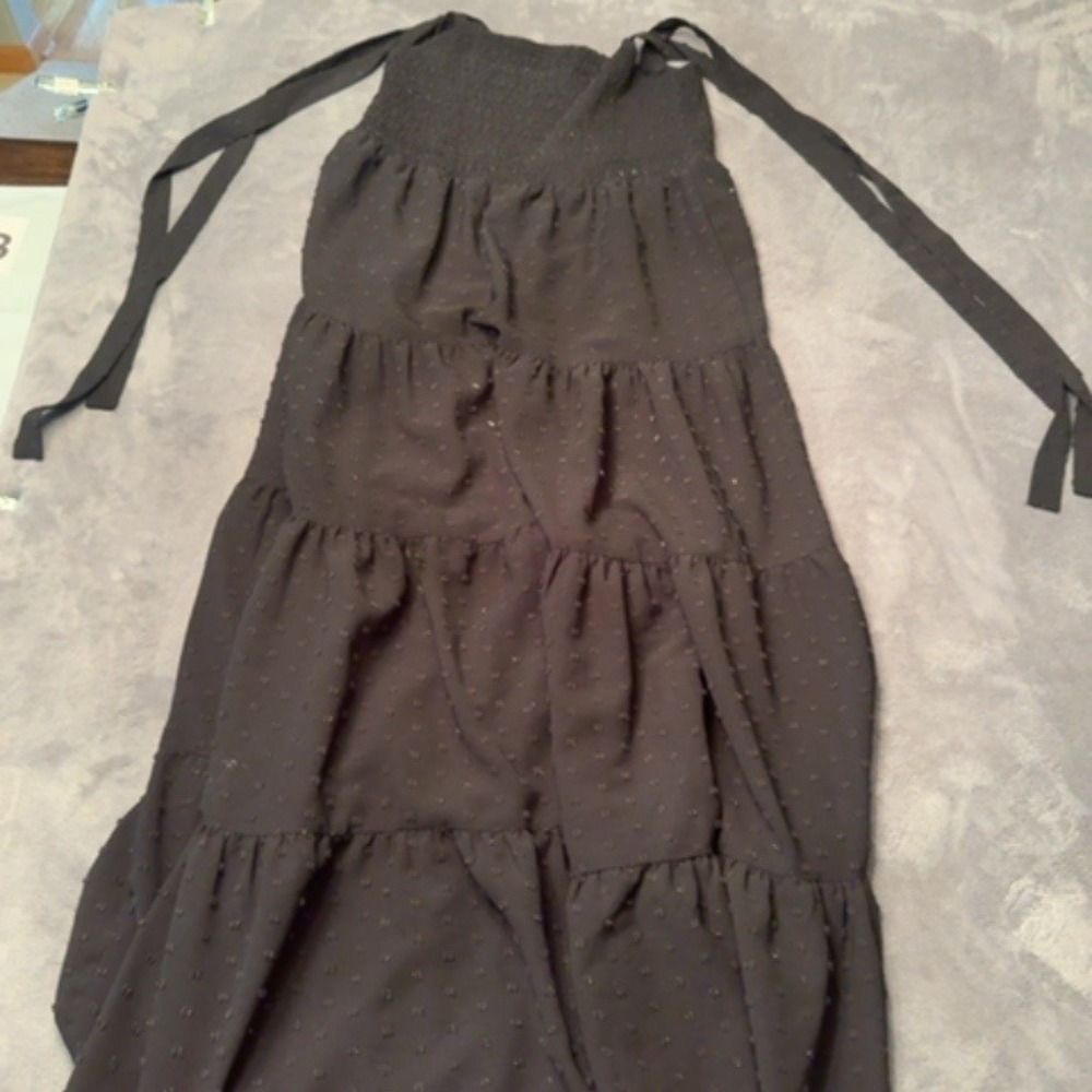 SHEIN Curve Dress Women 1X Black Tiered Smocked Summer Boho